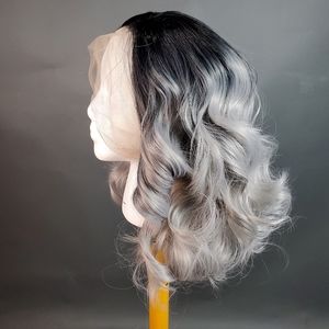 NEW silver wig with black roots